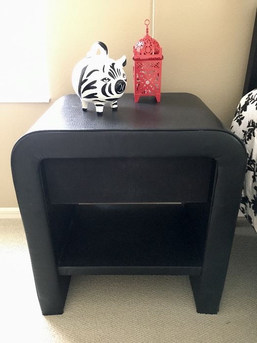 Faux Leather Night Stand (one of pair)