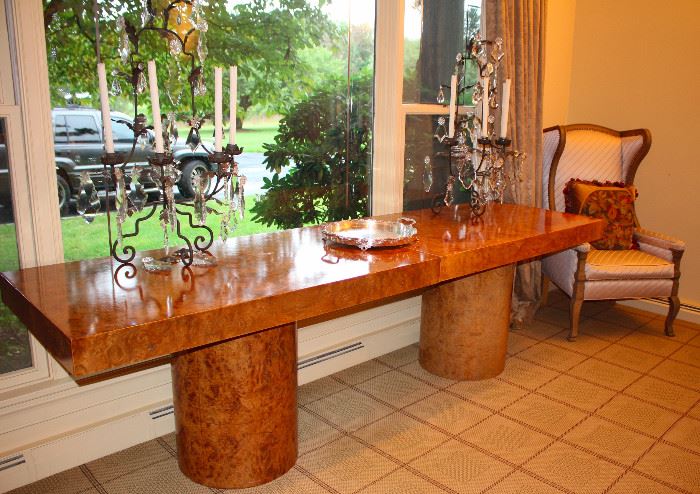 Magnificent Burl wood custom tables