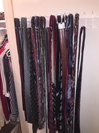 Huge selection of neck ties and belts
