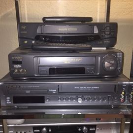 VCRs, dual cassette decks, DVD players and receivers