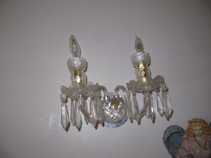 Saturday - 25% Off! Pair of two arm Waterford sconces
