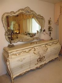 French Provincal/Italian dresser and mirror