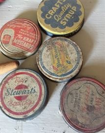 Vintage metal product lids 