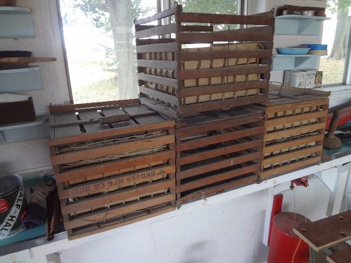 Antique Egg Crates with Inserts