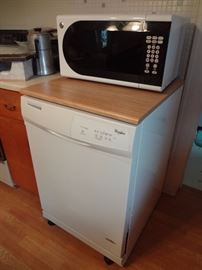 Whirlpool Portable Dishwasher & GE Microwave
