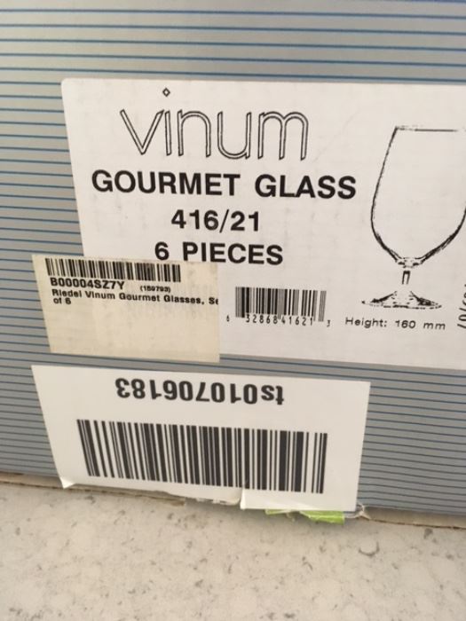 Original boxes for the wine glasses