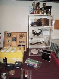 Sunglasses, high end cosmetics, perfumes, costume jewelry