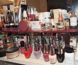 So many products!  Save money by shopping for new and slightly used products including hair care, skin care, cleansers, creams and lotions, cosmetics, nail polish, dental care. Basic store brands and specialty brands including: , Brands include:Derma ProMedics, Josie Maran, Smile Actives, Philosophy, Tarte, Mally, Laura Geller, IT, Sephora, Bath and Body, Wen, Peter Thomas Roth, Ojon, OPI, Bare Minerals, Smashbox, Ojon, OPI
Perfumes and Colognes: Ralph Lauren, Oscar De La Renta, Carolina Herera and more
