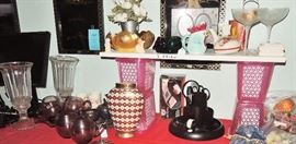 Home decor and crystal and vases