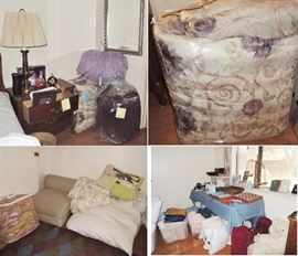 Linens - huge amount. Bed linens, towels, drapery and curtains, feather pillows, feather duvet fillers, comforter sets, blankets, throws and more