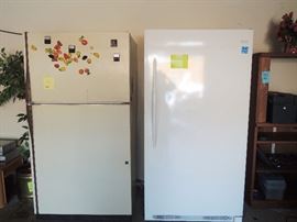 older refrigerator and new Upright freezer