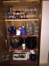 Glassware and Red Federal glass dishes 