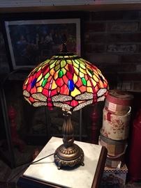 Stained Glass dragonfly lamp 