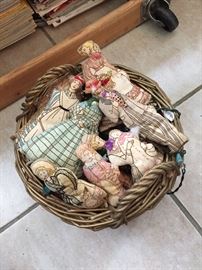 Handmade Historical McCall dolls, needlepoint, Crewel, French knots. 