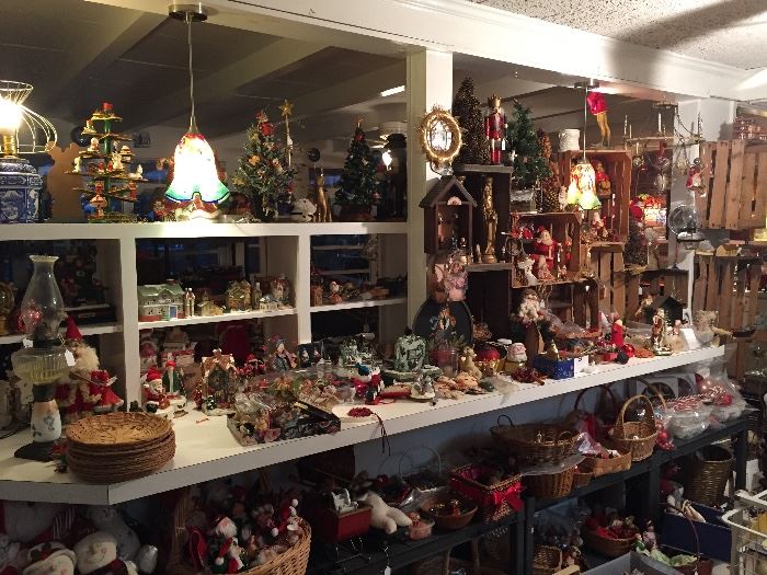 More Christmas and seasonal collectibles.  Music boxes, ornaments, Anna Lee Dolls.  