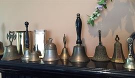 Collection of brass bells.