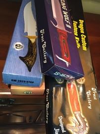 Large collection of knives.