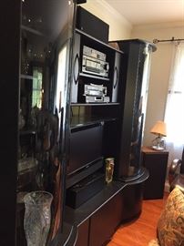 Black TV cabinet.