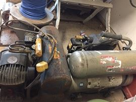 Large collection of power tools.