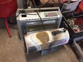 Large collection of power tools.