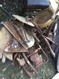 Wooden chair pieces.