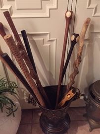 Large collection of canes.