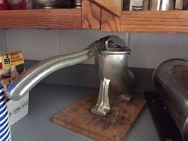 Meat grinder.