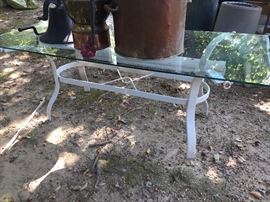 Glass patio table.