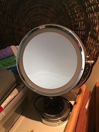 Lighted mirror.