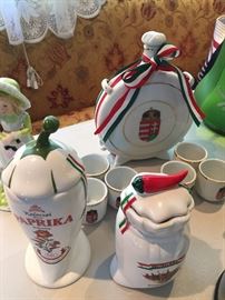 Pottery from Italy and Hungary.