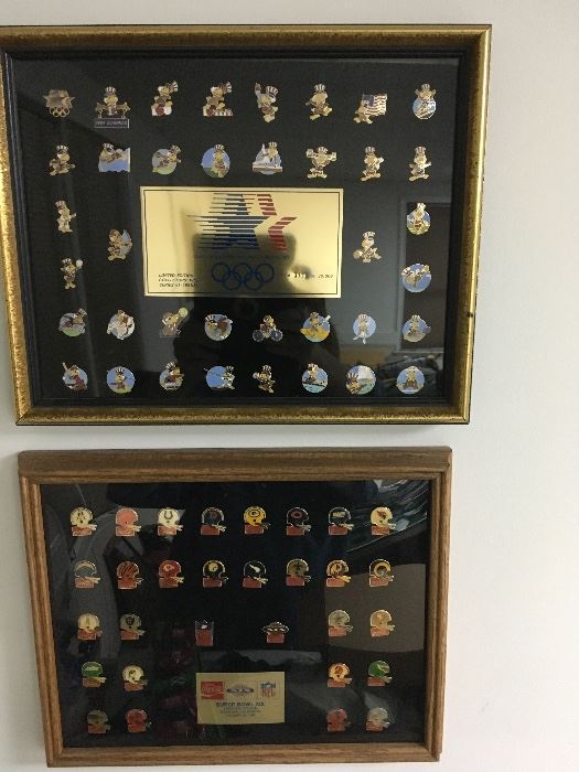  Coca-Cola commemorative pins framed 