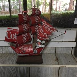 what a cool ship made from Coke cans 
