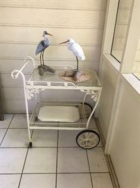 Vintage Woodard wrought iron tea cart 