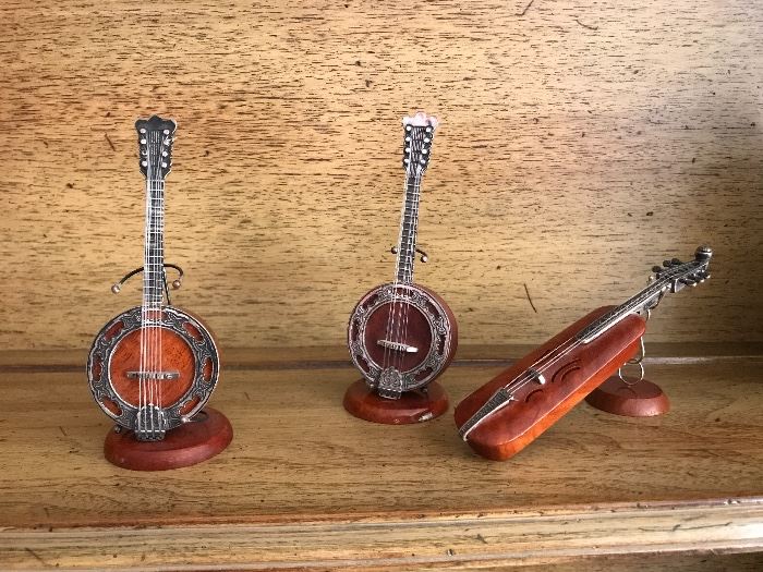 Sterling Silver Minature Musical Instruments 