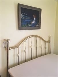 brass headboard and bed