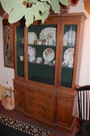 China Cabinet  and Decorative Plates