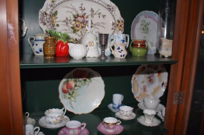 Decorative Serving Pieces, Tea Cups & Saucers,  and Platters