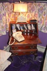 Small Secretary with Vintage Lamp and 60s Phone