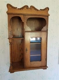 Antique Vintage Wall Curio Cabinet