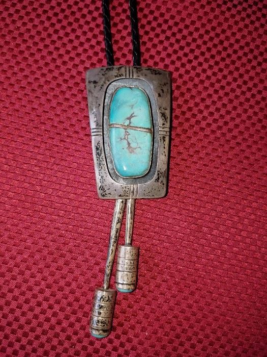 Vintage Sterling Silver Bolo Piece - Bennett on Back - It really is very heavy and interesting. 
