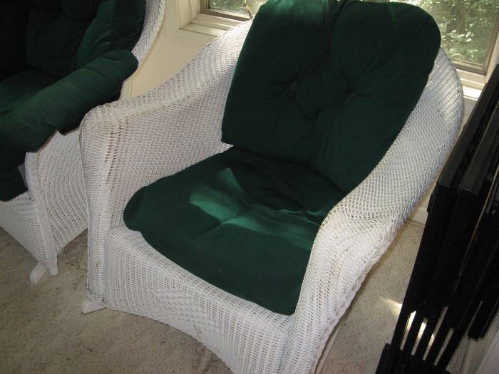 White Wicker Rocking Chair...