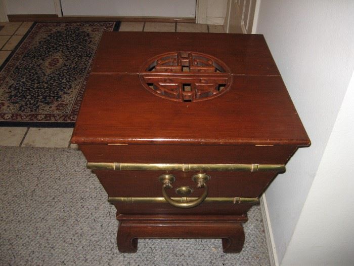 Picture of Front & Top of Oriental End Tables..
