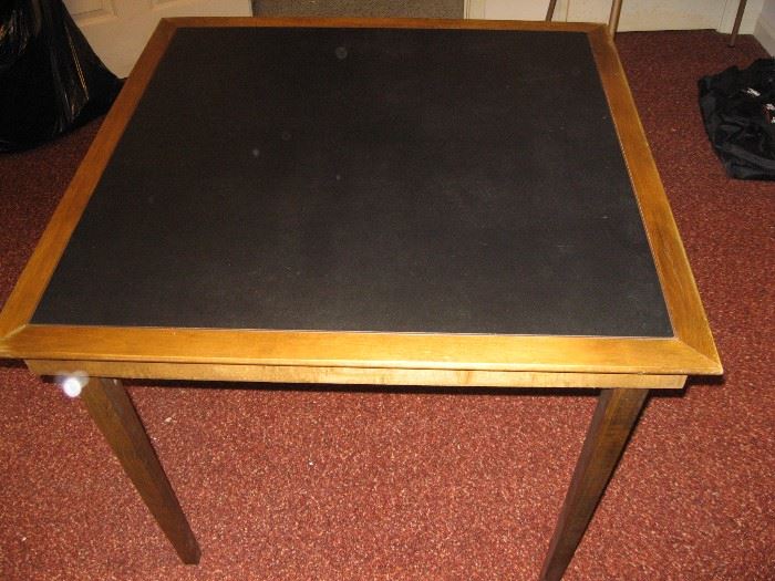 Leather Top Card Table...