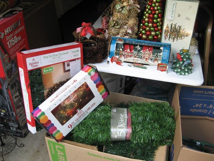 Boxes and Boxes of Brand New Garland, Most of them ae the lighted Garland...
