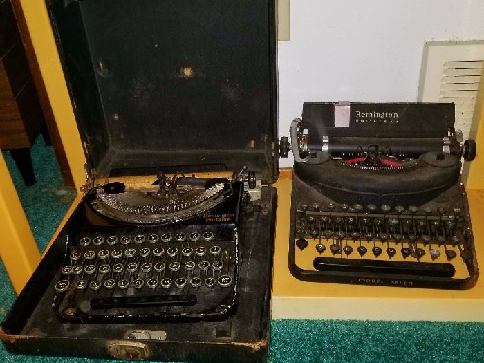 Shelves of Vintage Typewriters
