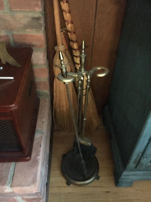 Brass fireplace tools