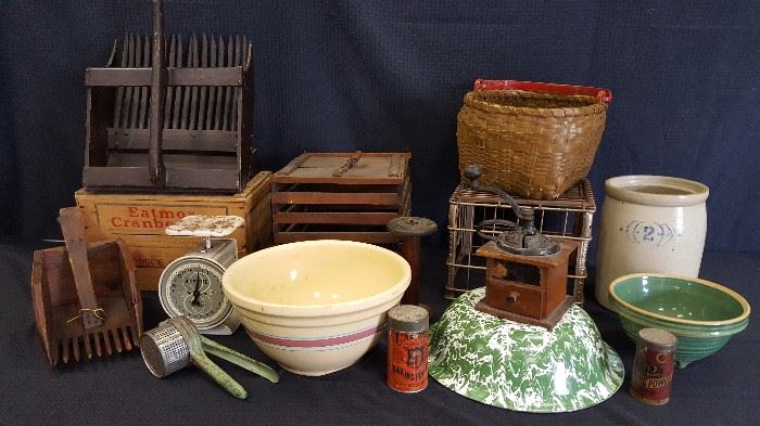 Cranberry Rakes, Cranberry Crate, Egg Crate, Watt Mixing Bowl, and more.