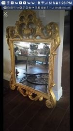 24 karat gold leaf mirror very large