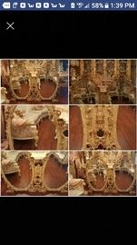 2 oval connected French provincial mirror. Very antique and very heavy