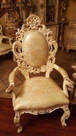 French provincial chairs I have two of this in Gold Leaf. This is one of a kind